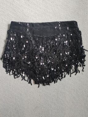 Dolls Kill Elsie & Fred XL Black Sequin La Bamba Shorts